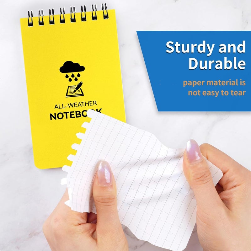 Coidea 3 Pack Waterproof Notebook, 3 x 5 Pocket Notepad, All Weather Small Pocket Notebook Paper, Mini Spiral Notepad Police Notepad 100 Lined Pages for Outdoor Office - Image 5